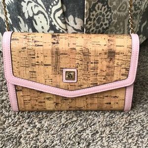 Anne Klein work and leather trim Cross body Wallet purse